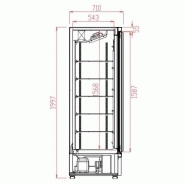 Combisteel - vitrine réfrigérée positive 4 portes vitrées noire_1