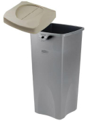 Poubelle à déchets 87 litres - Polyéthylène - Noir, Gris ou Bleu - Couvercle battant ou fente horizontale_1