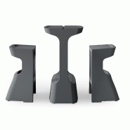 Table mange-debout intérieur/extérieur Karla - Sokoa - Anthracite, Avec plateau verre_1