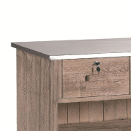 Top zinc L119xP59cm épaisseur 3cm - pour comptoirs Héritage Réf.45432 et Westsite Réf.45433 - Couleur Gris_1