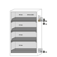 Armoire de sécurité Q-CLASSIC-30 modèle Q30.195.116 - Réf 31003-067-30013 - Stockage substances dangereuses inflammables - Norme NF EN 14470-1_1