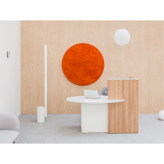 Banque d'accueil compacte et fonctionnelle - OVO pour petit espace avec plateau en verre_1