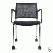 Chaise visiteurs Surf avec dossier en résille - Fixes, Roulettes_1