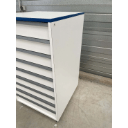 Meuble d'occasion de laboratoire avec tiroirs - ATEX - 9 tiroirs sur pieds métal - P21091158_1