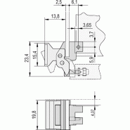 Poignée d'extracteur SCHROFF, forme trapézoïdale, type 2, RAL 9005, sans goupille d'alignement_1
