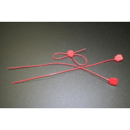 Scellé PP à tige crantée ronde - Longueur 167mm-Tige Ø1.2mm - Rouge_1