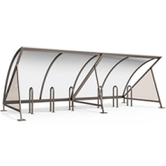 Abri vélos 1/2 lune robuste - Capacité 6 vélos - Structure en acier et toiture anti-UV_1