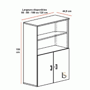 Armoire moyenne avec portes basses - Mobel Linea - 80, Hêtre_1
