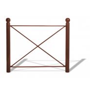 Bar3600a barrières urbaines - Urban'nt - acier, potelets Ø76mm, main courante fer plat 30x20mm, croisillon carré 18mm_1