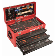 Caisse à outils métallique - Composition Aviation 124 outils - 1483KHD3RB-FF7 - 3 tiroirs usage intensif_1