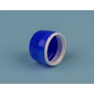 Cgl012 - Bouchon à vis PE bleu avec bague pour flacon DIN28 - Auxilab_1