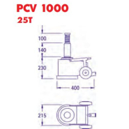 Cric hydropneumatique classique, 1 piston 25t - pasquin - pcv 1000_1