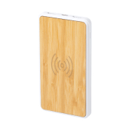 Power bank en bambou - 8000 mAh - 2 ports USB et chargeur USB-C - Couleur naturelle_1