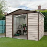 Abri métal 1012tbsl - Gris châtaigne - Surface 11,39 m² - Hauteur 224 cm_1