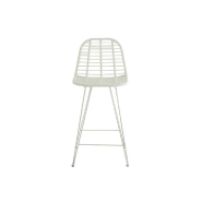 Chaise de bar jardin Rapha - métal blanc avec assise en rotin - style scandinave et art déco_1