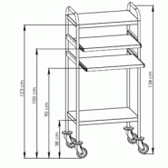 Garapon médical - Chariot informatique en inox avec tablette coulissante et roues pare-chocs_1