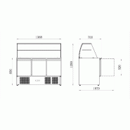 Saladette vitre droite 368 l 3 portes int/ext inox série star AFI_1