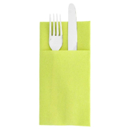 Serviette-étui pour couverts intissé kiwi 40x40cm - par 700_1