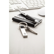 Set de bureau - stylo à bille, porte-cartes et porte-clés en métal et PU - André Philippe_1