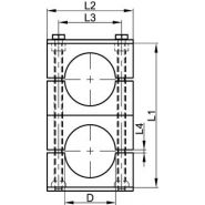 72120 - Colliers de fixation polypropylène double superposé - Bene Inox - avec plaques et vis en inox 304L_1
