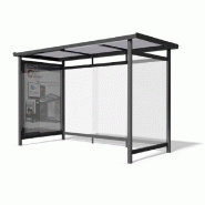 Abri bus classic / structure en aluminium / bardage en verre securit / avec banquette / 350 x 240 cm_1