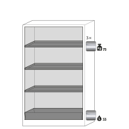 Armoire de sécurité Q-CLASSIC-90 modèle Q90.195.120 - Réf 30001-040-33644 - Type 90 - avec portes battantes et socle de transport_1