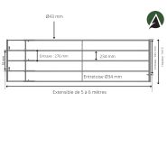Bp45 - Barrière agricole galvanisée extensible de 4 à 5 mètres - porte de pâturage avec verrous anti-retour_1