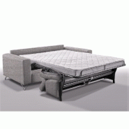 Canapé convertible SUÊDE - ouverture express, matelas 16 cm, sommier à lattes, tissu gris 160 cm_1