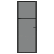 Vidaxl porte intérieure 76x201,5 cm noir verre esg et aluminium 350564_1