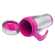 Mug thermo - double paroi en acier inoxydable - 450ml avec poignée et finition colorée - livré en boîte cadeau_1
