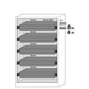 Armoire de sécurité Q-PHOENIX-90 - Modèle Q90.195.120.FD - Réf 32149-041-33652 - Type 90, armoire haute avec portes pliables et socle de transport intégré_1