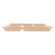 Plateau repas 5 compartiments bagasse naturelle 26,5x21,5x2cm - par 500_1