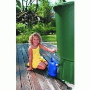 Récupérateur d'eau aérien cylindrique 310 L vert - H. 94 x Ø 80 cm - GRAF en polypropylène avec couvercle clipsable_1