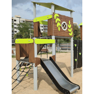 Structure de jeu Bosco 2 JPV-B02 - design cabane, matériaux résistants et conformes EN1176-1:2017_1