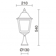 Borne classique décorative ROB IP43 - E27 - style rustique - finition verre gelé - hauteur 592 mm - noir ou blanc_1