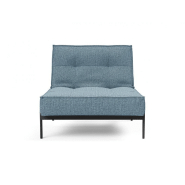 Fauteuil-lit design Splitback de Innovation Living - Convertible 90x115 cm - Tissu Mixed Dance Light Blue - Pieds acier noir mat_1