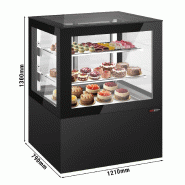 Vitrine à pâtisserie réfrigérée 1210 mm - LED et 2 étagères_1