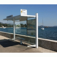 Abri bus cirrus standard / structure en acier / bardage en verre trempé et verre sécurit / 365 x 145 cm_1