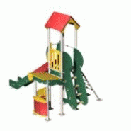 Structure de jeux combinées avec tour et kiosque Alpha - AL11503I - Créa Équipements - pour enfants de 5 à 12 ans_1