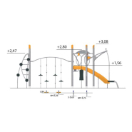 Structure multi-jeux pour enfants 5 à 12 ans - Agito Pam gris - 8002125 - Hags_1