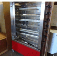 Rôtissoire gaz 6 broches MCM - capacité 36 poulets - 170 kg - lumière intégrée_1