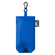 Sac shopping pliable en RPET recyclé - labélisé RPET - couleur bleu - poids 26g_1