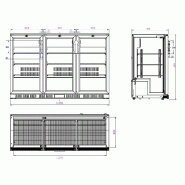 Arrière bar réfrigérée noir 3 portes l1350 7527.0015 COMBISTEEL_1