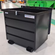 Benne basculante pour chariot à tête rotative - 1 000 L - CMU 1 500 kg - Made in France_1