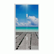 Armoire à rideaux avec décor mer - EasyOffice. - Haute, Ponton_1
