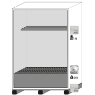 Armoire de sécurité pour produits dangereux XL-CLASSIC-90 - Modèle XL90.222.155.WDAS - Réf 30382-001-30386 - Stockage 200L - Certifiée NF EN 14470-1_1