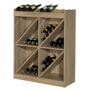 Buffet bas 4/8 cases - L90xP35xH110cm - Vinno - coloris chêne authentique_1
