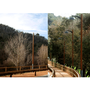 Mât résidentiel Fusta 38 ICFU38A - Base acier galvanisé avec réhausse bois exotique traité_1