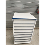 Meuble d'occasion de laboratoire avec 9 tiroirs - sur pieds métal - ATEX - Réf : P21091155_1