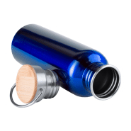 Gourde de sport en acier inoxydable coloré - 750 ml avec bouchon en bambou, livrée dans une boîte cadeau_1